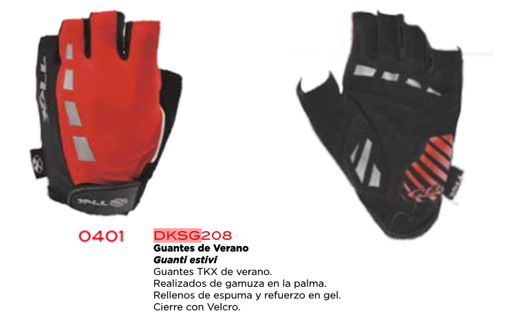 GUANTES BICICLETA TKX VERANO ADULTO ROJO NEGRO XXL